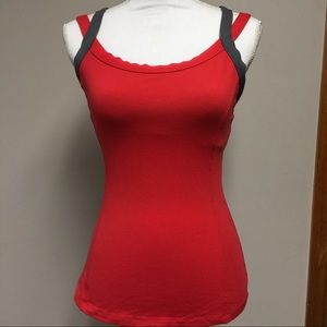 BE LOVE Medium Pink & Gray Athletic Tank Top